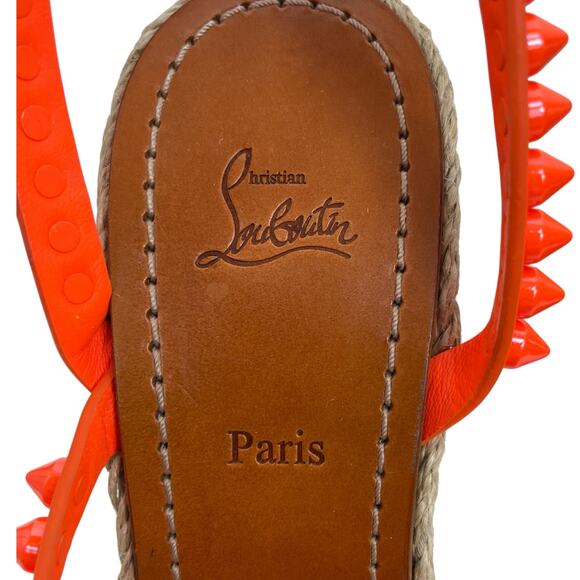 Christian Louboutin Mafaldina Zeppa 120 Wedge Sandal Orange Size 40 - Picture 11 of 15